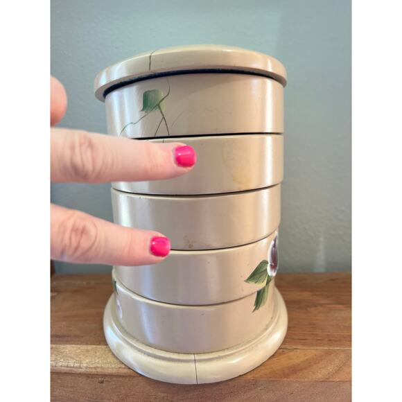 Vintage Wooden Sliding Tray Jewelry Organizer - Picture 5 of 13